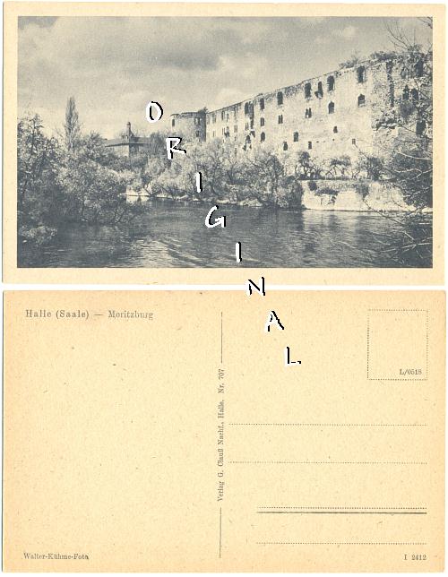 Alte Ansichtskarte HALLE (Saale) MORITZBURG, wohl 20er - 2,00 Eu)