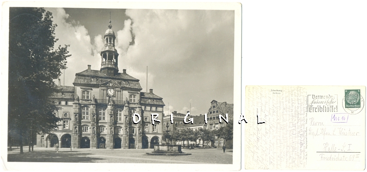 Fotokarte LNEBURG Rathaus, 1937 gelaufen - 8,00 Eur