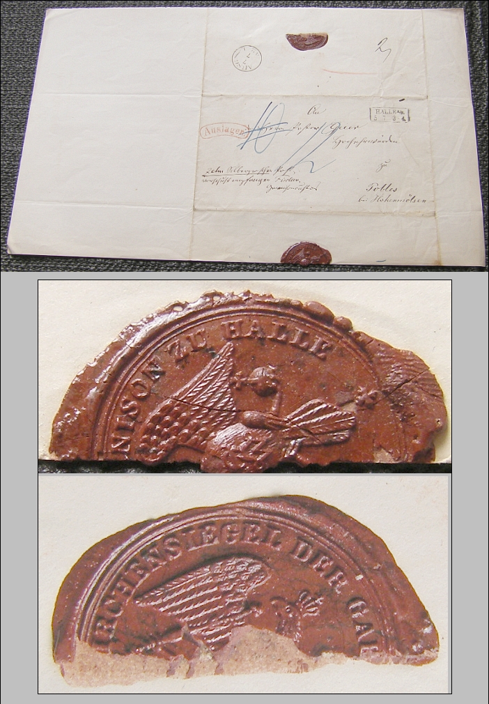 Brief 1873 HALLE - POBLES bei Hohenmölsen WURSTSTEMPEL Siegel - 25,00 Eur