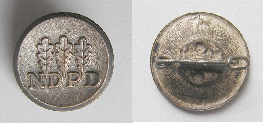 Altes Blockparteiabzeichen: NDPD (Eisen) 1,75 cm, DDR - 18,00 Eur