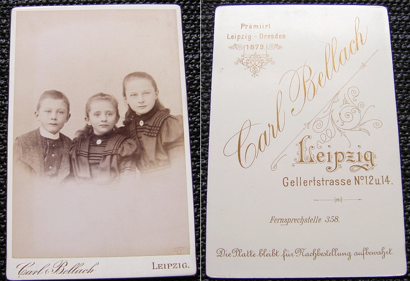 Großes Kabinettfoto von 1898: MÄDCHEN & JUNGE aus Leipzig - 13,00 Eur