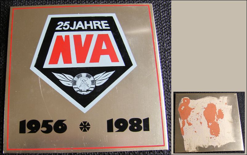 DDR-Metallschild : 25 JAHRE NVA 1956-1981 - 20,00 Eur