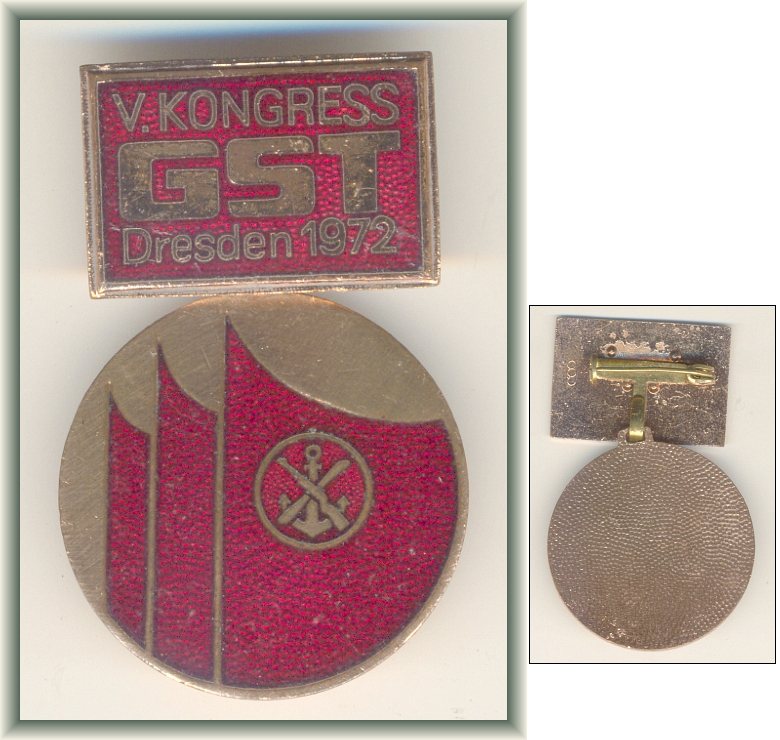 Schweres Abzeichen: V. KONGRESS GST DRESDEN 1972 - 30,00 Eur