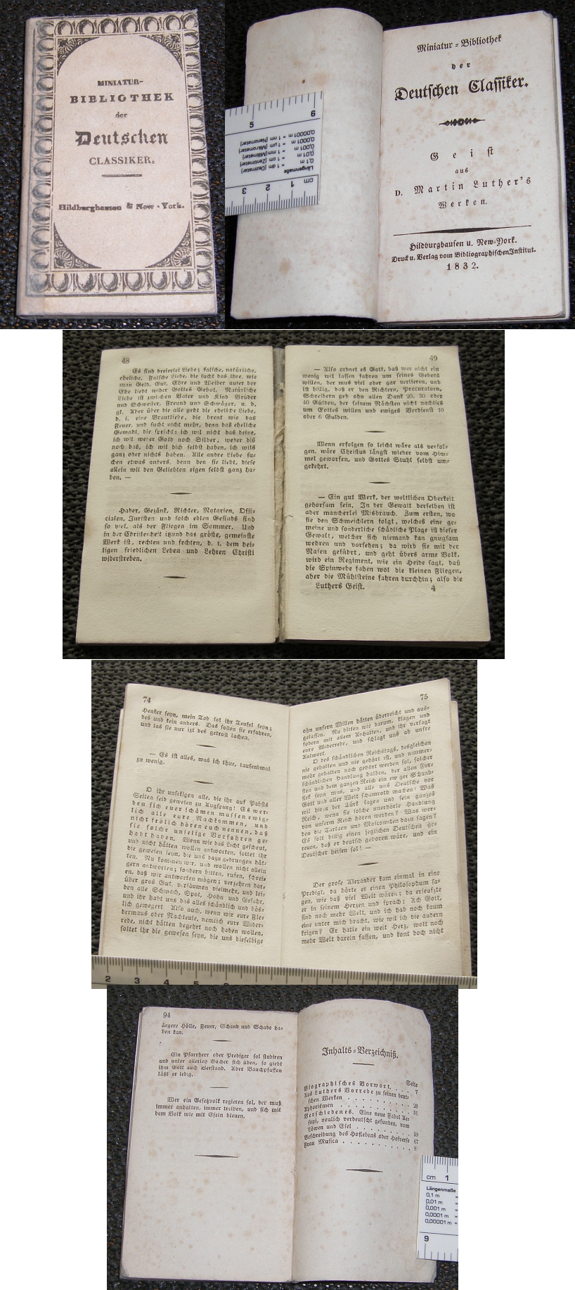 MINIATUR-BIBLIOTHEK der Deutschen Classiker 1832 Geist aus Martin Luther's Werken - 40,00 Eur