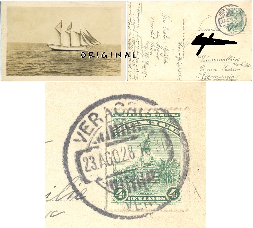 AK: SEGELSCHIFF Veracruz  (Mexiko) 1928 gelaufen - 24,00 Eur