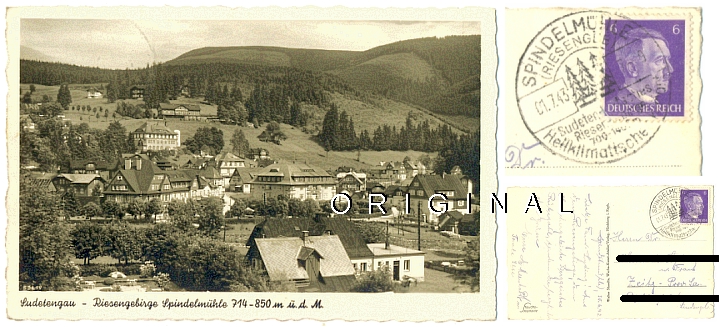 Fotokarte: SUDETENGAU Riesengebirge SPINDELMHLE 1943 - 6,00 Eur