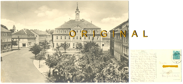 AK, Fotokarte: OHRDRUF: Markt mit Rathaus, 1959 gelaufen - 7,00 Eur