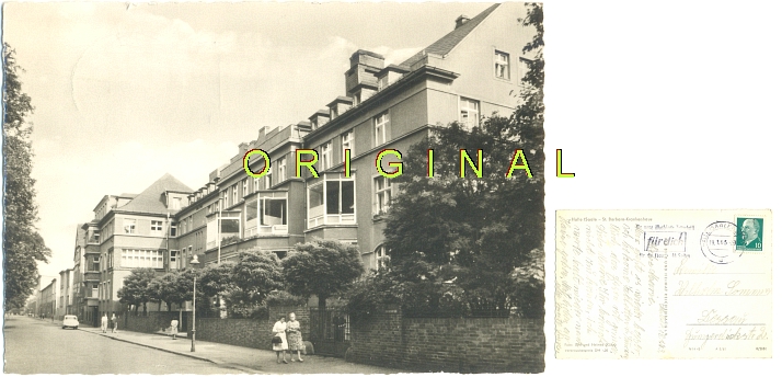 Fotokarte: HALLE (Saale) ST.-BARBARA-KRANKENHAUS 1962 - 7,00 Eur