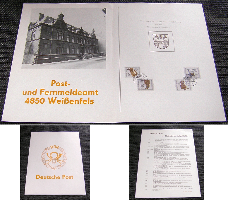 Gr. DDR-Doppelblatt: POSTAMT WEISSENFELS 1989 Briefmarken - 24,00 Eur