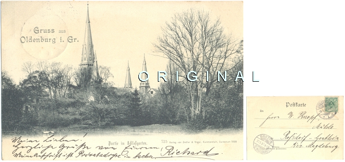 AK: OLDENBURG im Gr., 1900 nach Rodorf-Genthin - 18,00 Eur