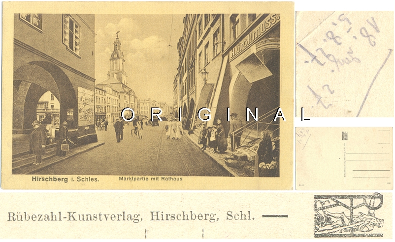 HIRSCHBERG (Schlesien): Markt, H. GROLLMUSS; Medicinaldrogerie ~ 1925 - 18,00 Eur