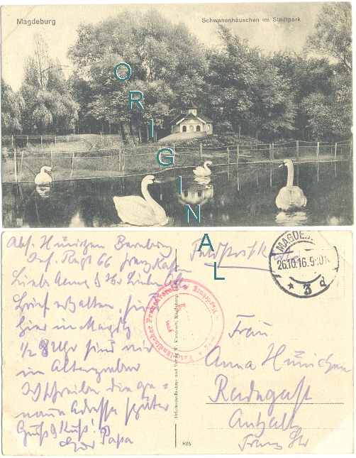 FELDPOST: MAGDEBURG Schwanenhuschen 1916 - 10,00 Eur