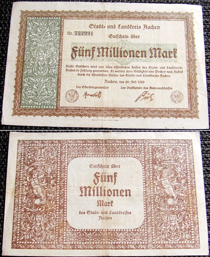 Gutschein: FNF MILLIONEN MARK Aachen 1923 - 13,00 Eur