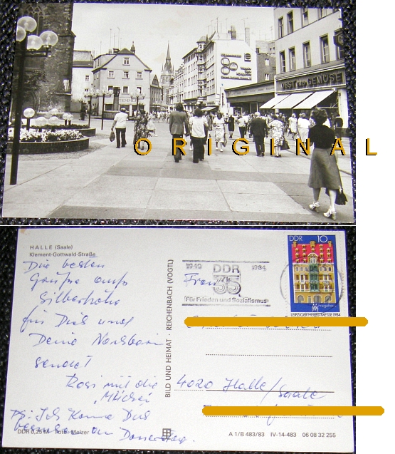 Glanzkarte: HALLE/Saale (S.-A.) Klement-Gottwald-Str.; 1984 gelaufen - 4,00 Eur