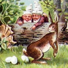 Feldpost, Ostern: ZWERGE, Hase legt
                            Eier; LITHO, 1902 nach Gleiwitz gelaufen -
                            7,00 Eur
