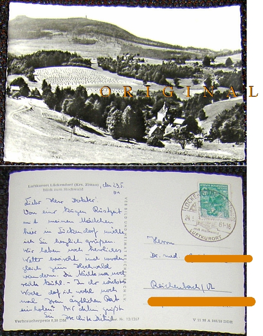 Fotokarte: LCKENDORF (Kr. Zittau) Blick zum Hochwald; 1959 - 2,00 Eur