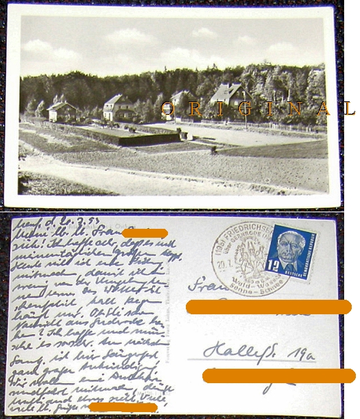 Fotokarte: FRIEDRICHSBRUNN Ostharz HÄUSER; 1953 gelaufen - 3,00 Eur