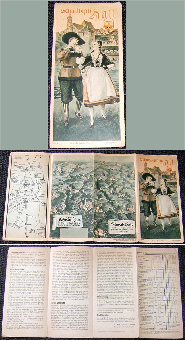 4-fach-Faltblatt: SCHWBISCH HALL von 1939 - 5,00 Eur