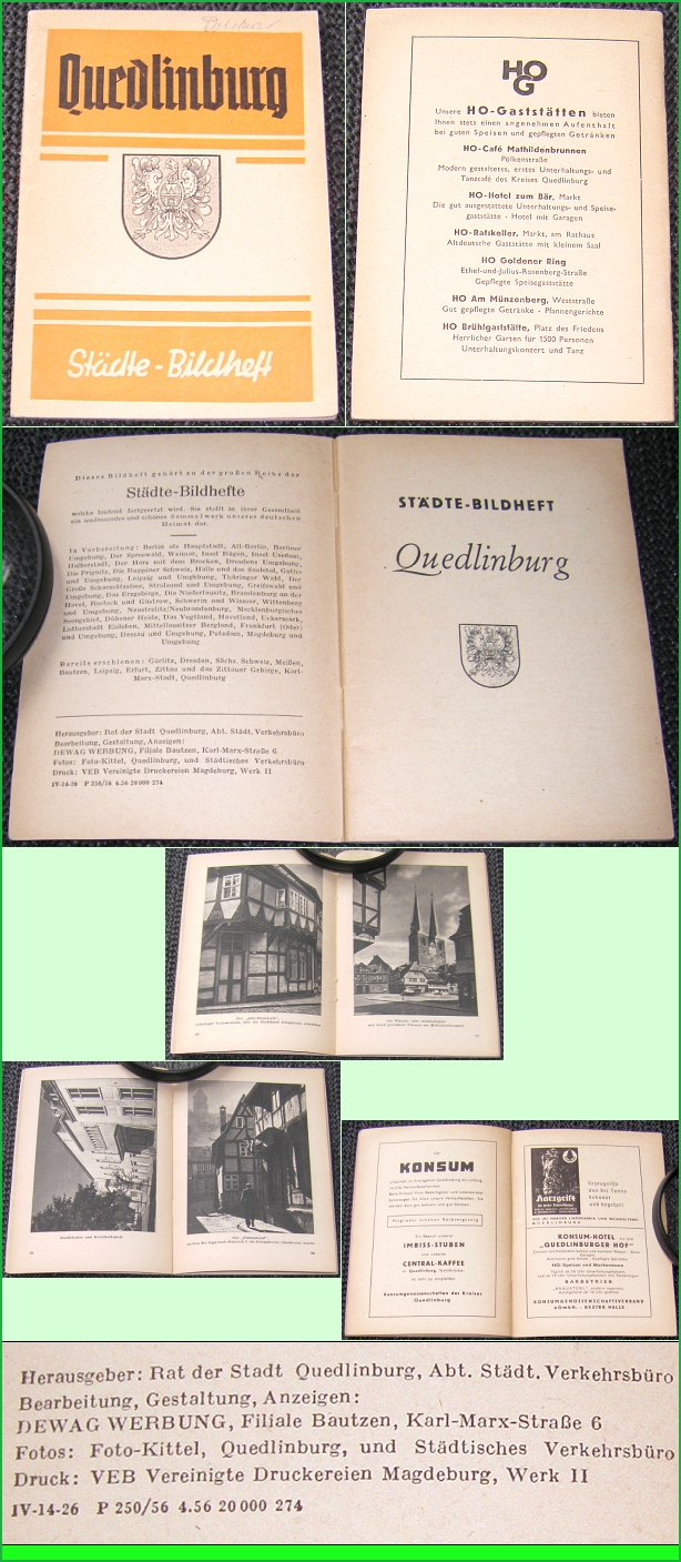 Heft: QUEDLINBURG 1956; Stdte-Bildheft - 12,00 Eur