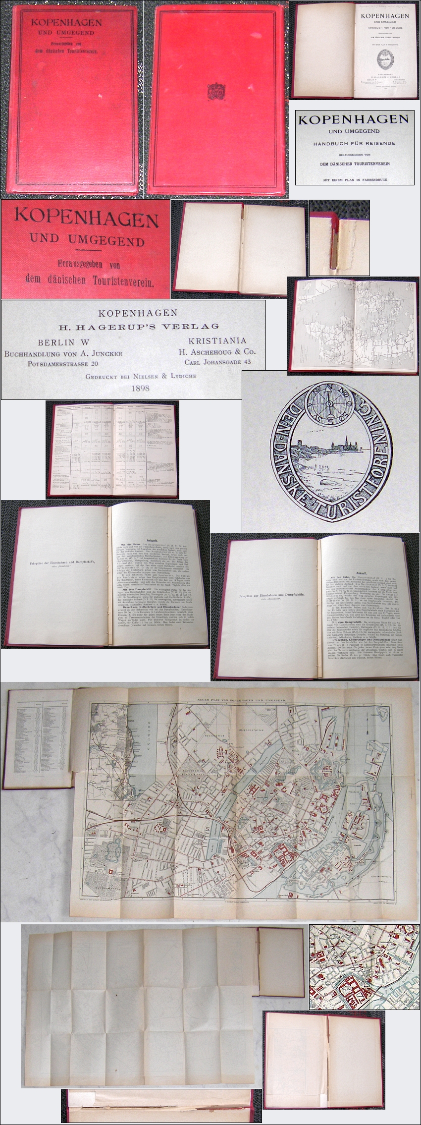 Handbuch fr Reisende: KOPENHAGEN und Umgegend 1898; mit Klappkarte - 20,00 Eur
