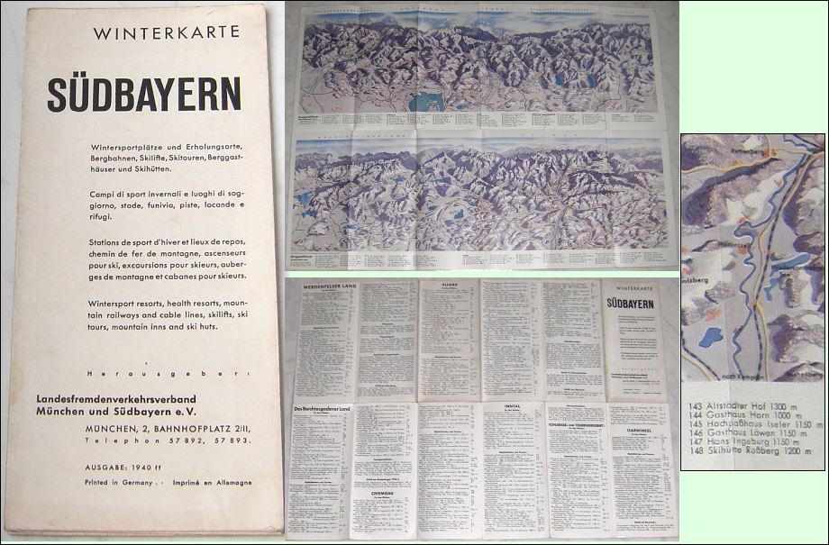 Mehrfach-Faltblatt 1940: WINTERKARTE SDBAYERN - 9,00 EUR