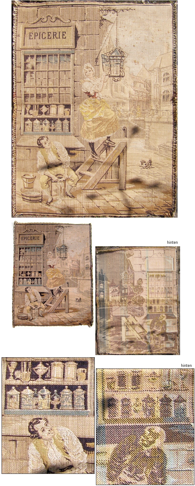 Uraltes feinstes gewebtes
                  Bild: PICERIE, 43 x 32,5 cm, (Tapisserie, Gobelins) -
                  30,00 EUR
